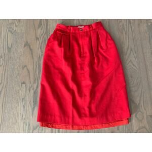 Red Skirt, Barry Bricken, 25" Long, Side Pockets, Back Pockets, Uniform, Summer,